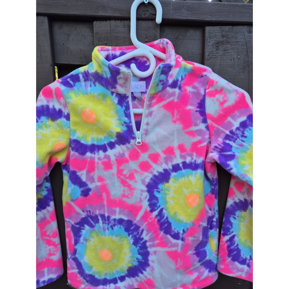 Tie Dye Fleece Half Zip Sweater‎ The Children's Place Size 7/8 Pockets EUC